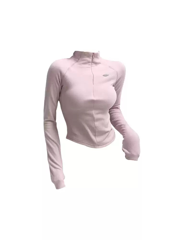 Half-Zip Mock Neck Performance Top