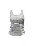Ruched Graphic Tank Top