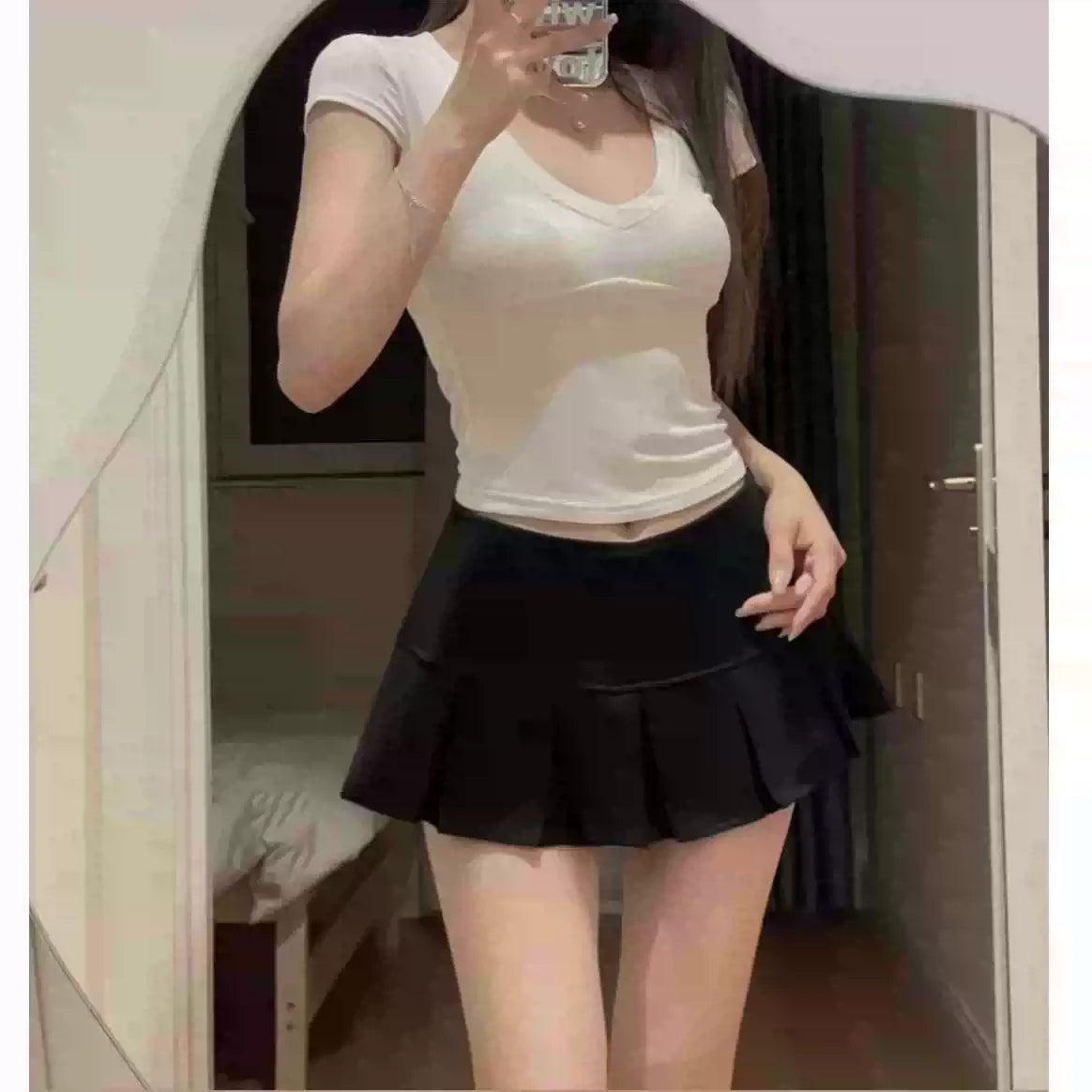 Midnight Pleated Mini Skirt