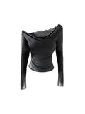 Lace Off-Shoulder Drape Top