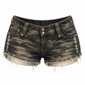 Vintage Camo Low Denim Shorts